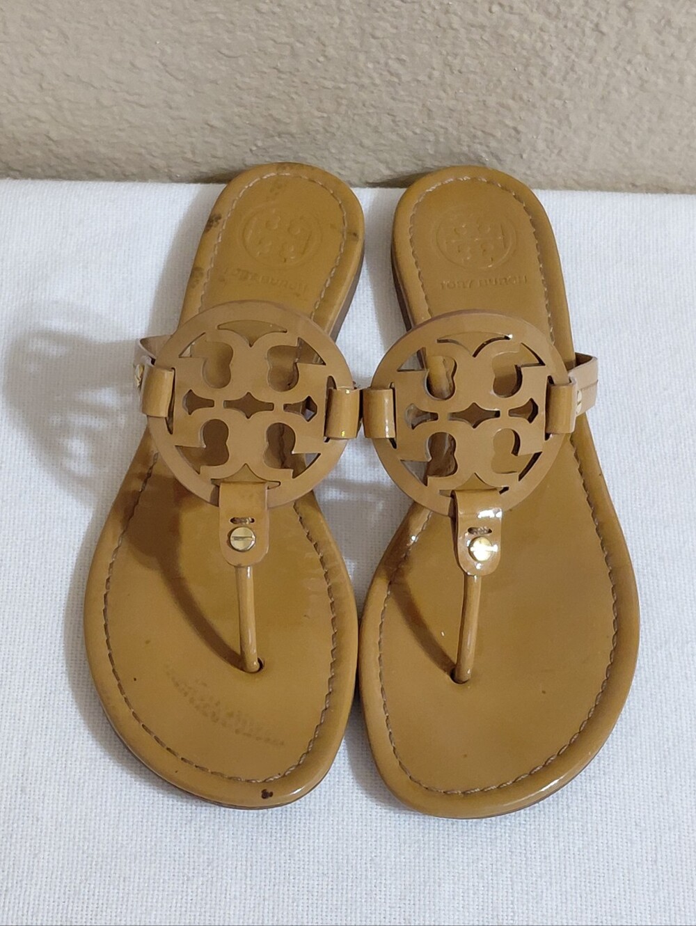 Tory Burch Miller Sandal Tan Patent Leather